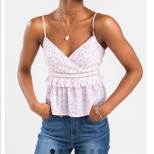 New Size: S KHRISTINE SURPLICE DITSY FLORAL TANK